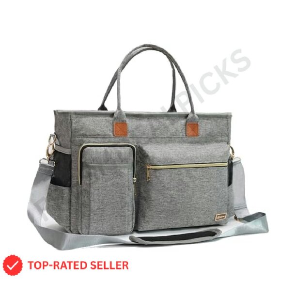 Professional Nurse Tote Bag with Padded Laptop Sleeve Multi-Pocket Work Bag - Picture 2 of 8